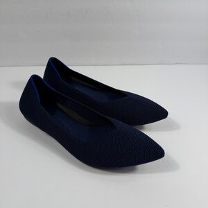 Rothy's The Point Flats Navy Blue Womens 7 Ballet Flats Washable Comfort Slip On